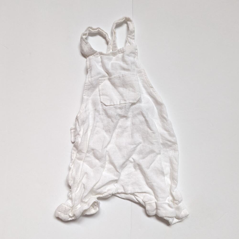 Etsy Linen Baby White Overalls Sz 3-6m Small Shop